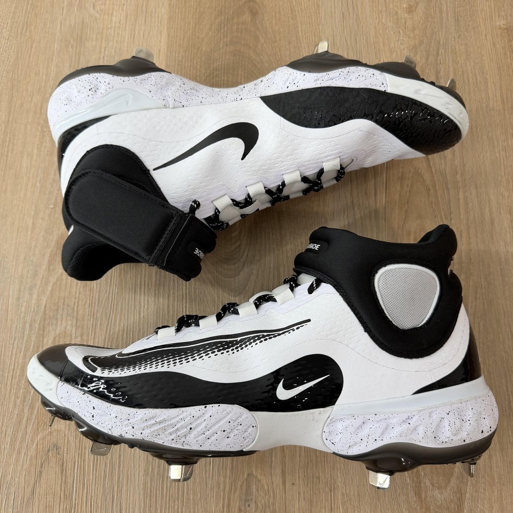 Nike Alpha Huarache Shoes Mens Size 13 White Black Baseball Cleats FD2744-107 - Picture 4 of 7